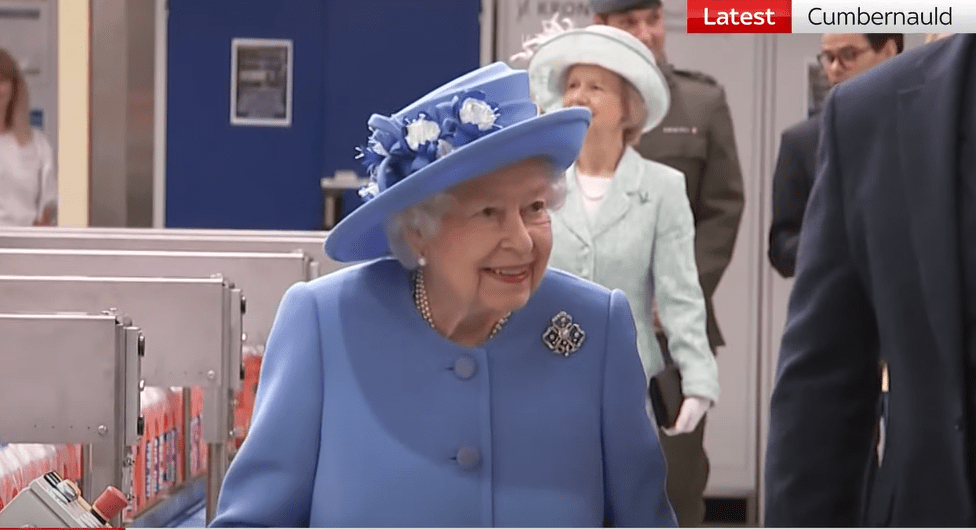 The Queen and Prince William visit the Irn Bru factory as Her Majesty's tour of Scotland begins