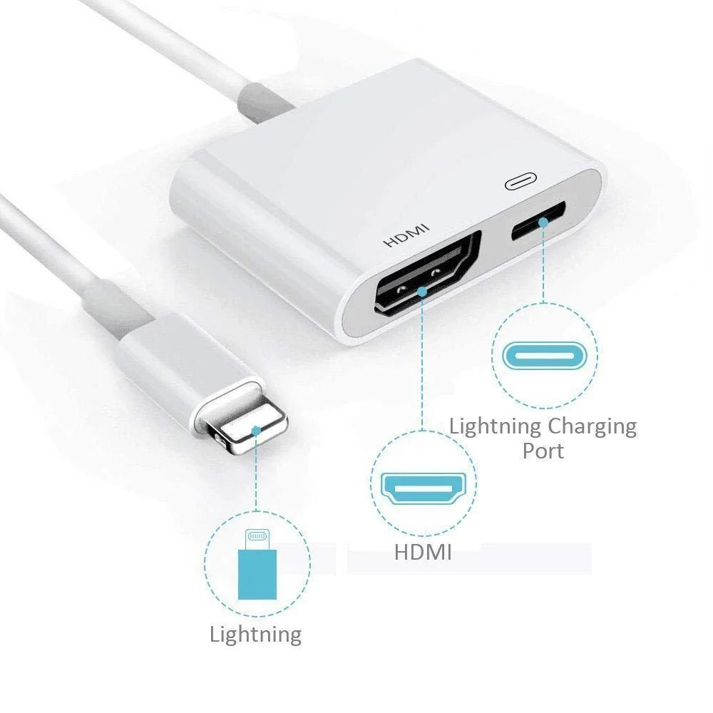 Apple Lightning Digital AV Adapter, 1080P HDMI Sync Screen Digital