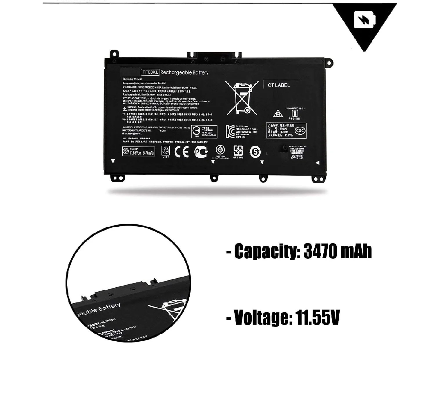 Laptop Battery TF03XL Battery TF03041XL for HP Pavilion 15CC 15CD 15