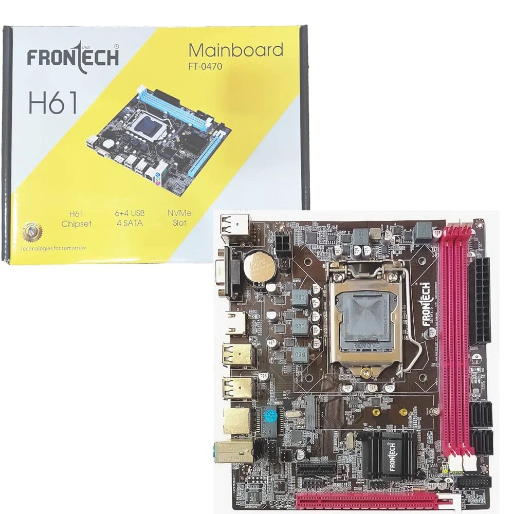 Frontech H61 Motherboard Intel LGA1155 Socket With NVME, 53 OFF