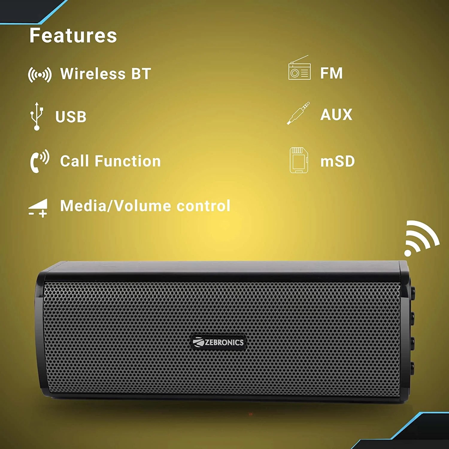 ZEBRONICS ZebVITA Wireless Bluetooth 10W Portable Bar Speaker with Supporting USB, SD Card, AUX