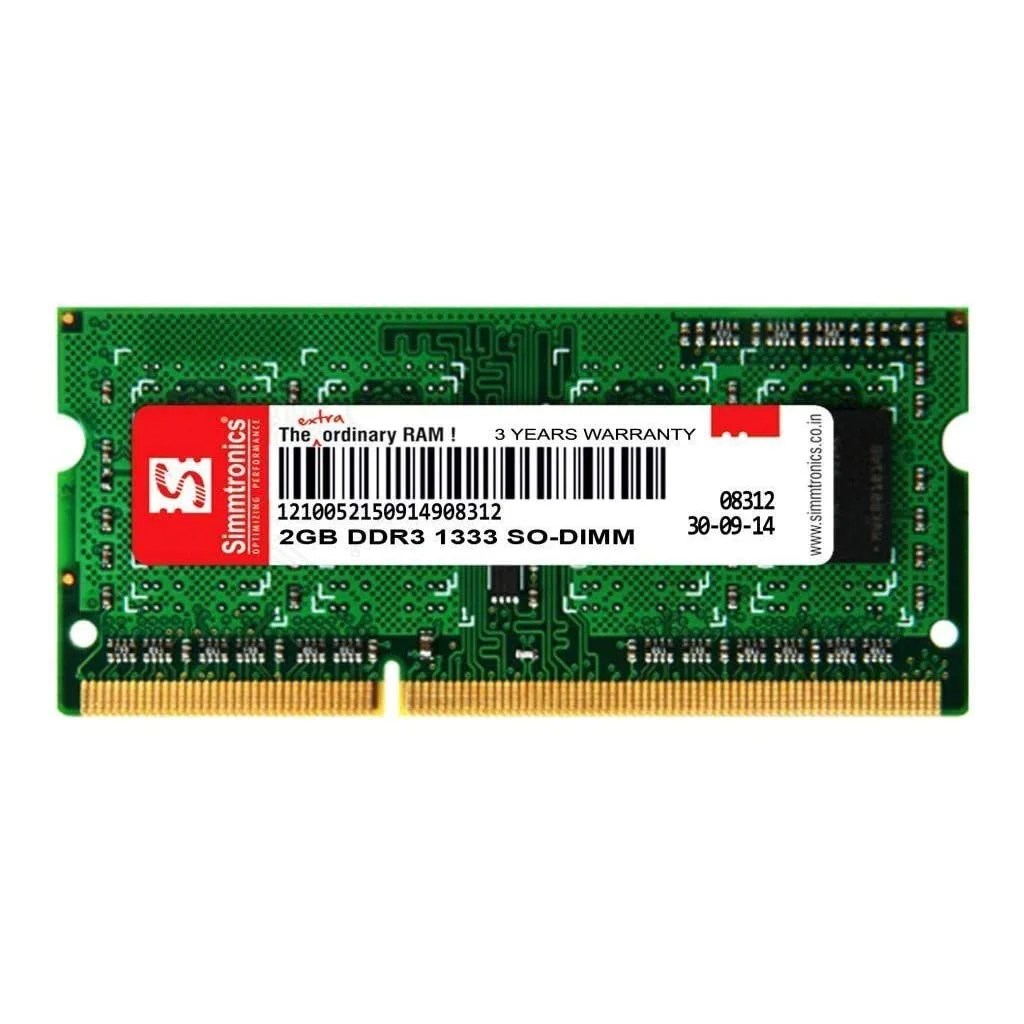 Simmtronics 2GB DDR3 Laptop RAM 1333 MHz (PC 10600) with 3 Year