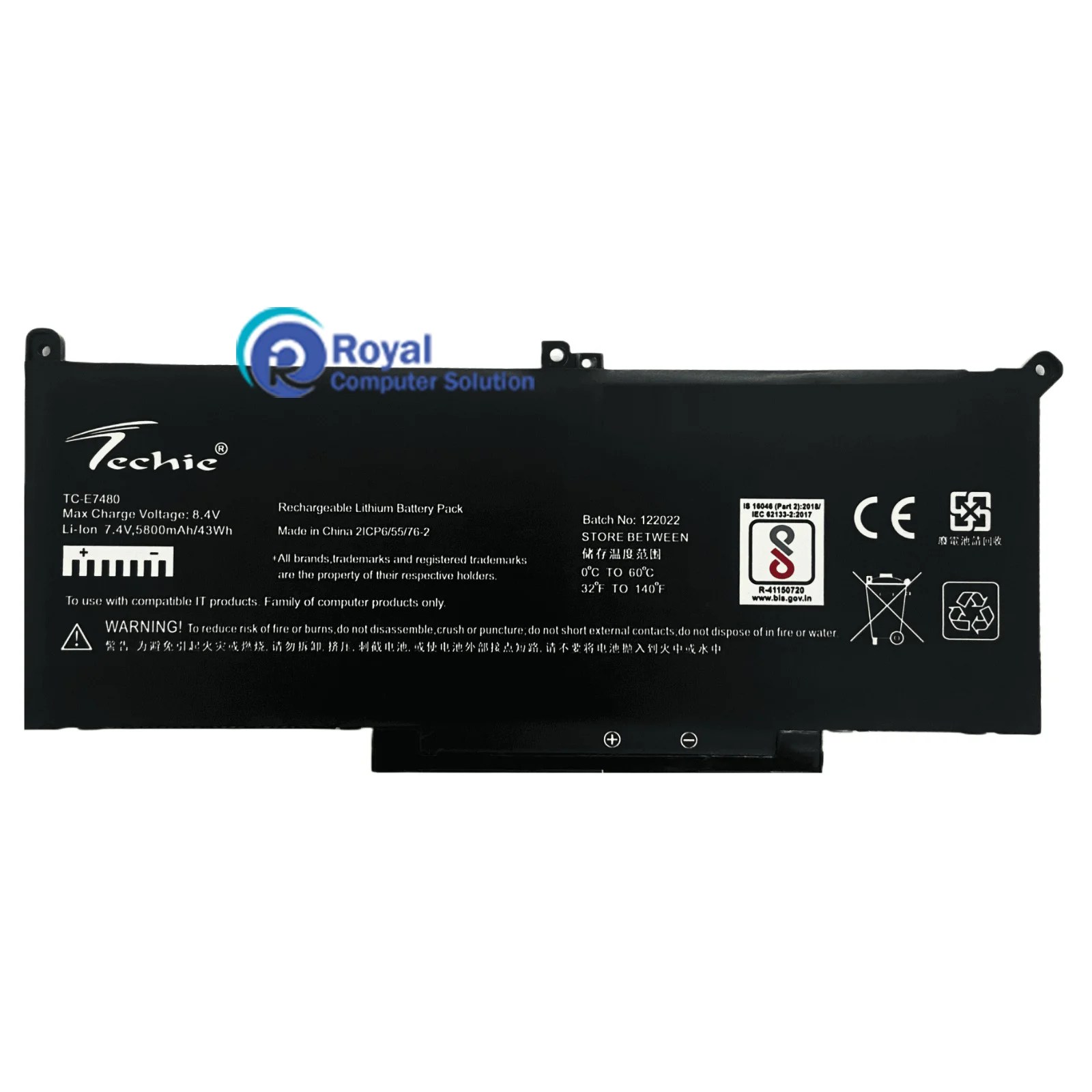 Techie Compatible for Dell F3YGT, MYJ96, DM3WC, Latitude E7280, E7380