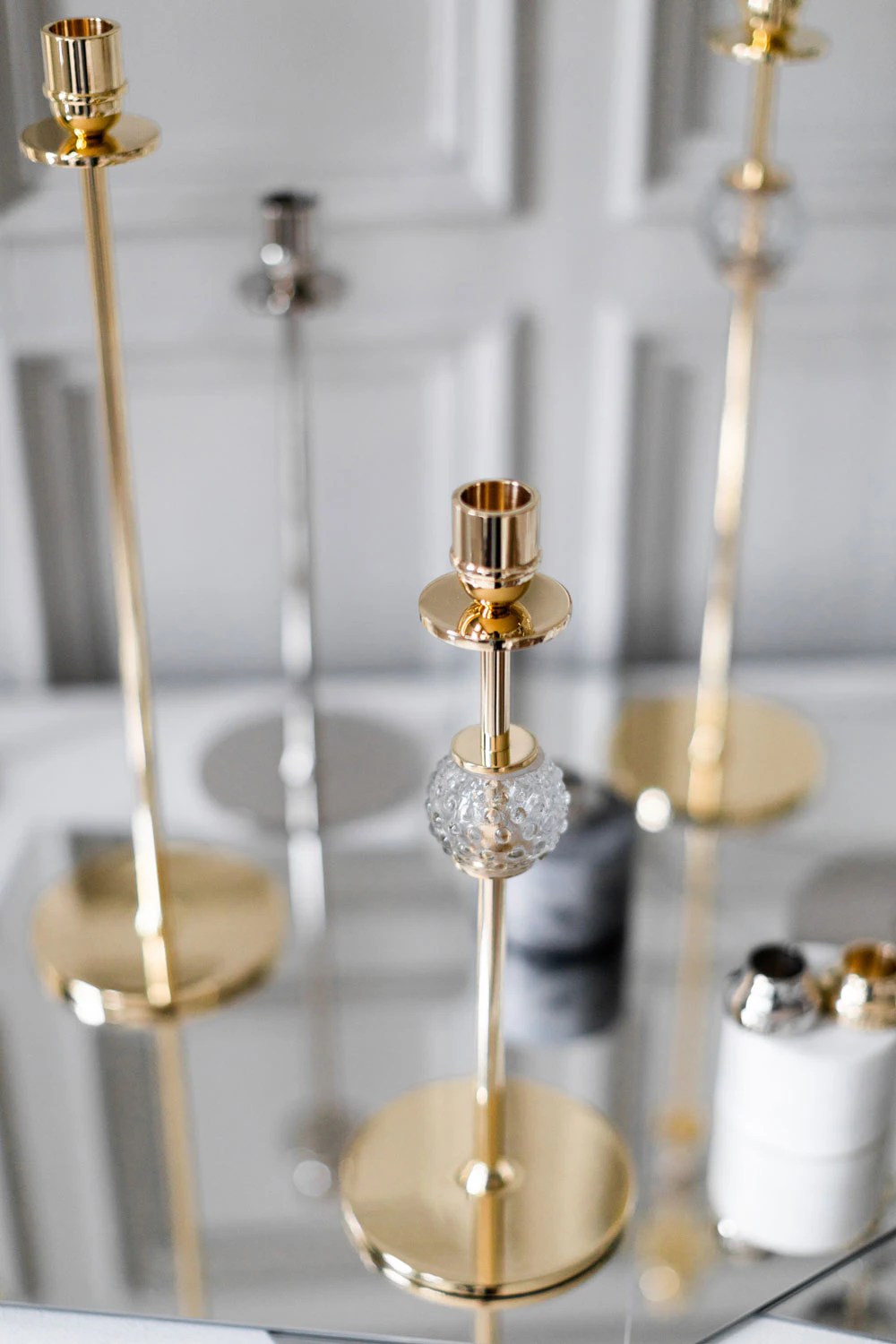 hilke ljusstakar Alba Candlestick Brass, 40 Cm - Hilke Collection @ Royaldesign