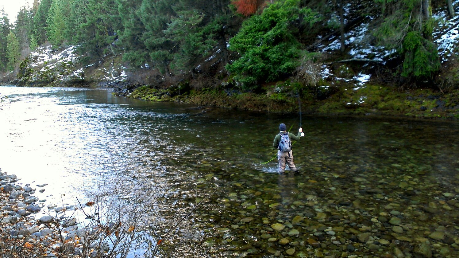 Some late autumn fishing near Cle Elum, Washington. Fly fishing