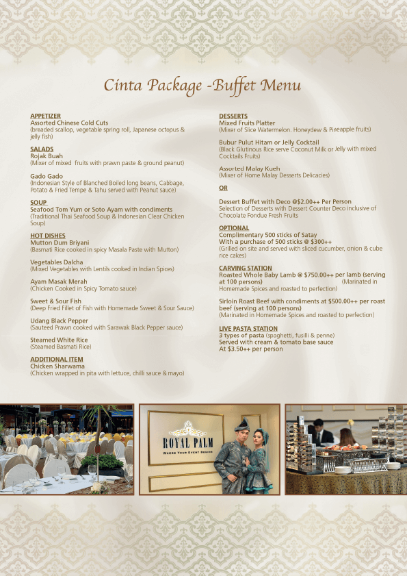 Cinta Wedding Package Royal Palm Singapore