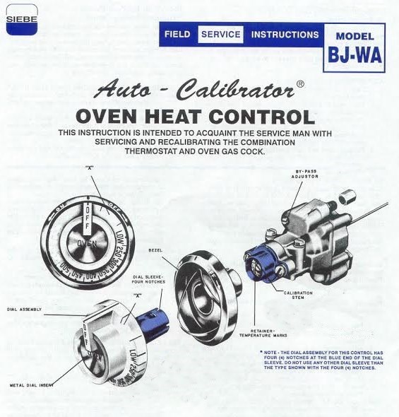 Calibration Instructions Royal Range of California