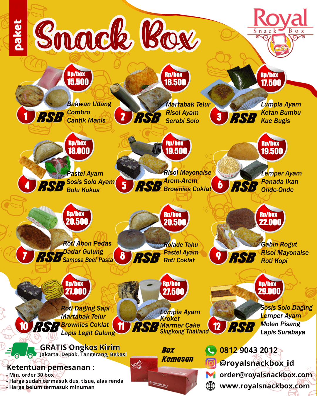 Snack Box Delivery di Jakarta Selatan Royal Snack Box