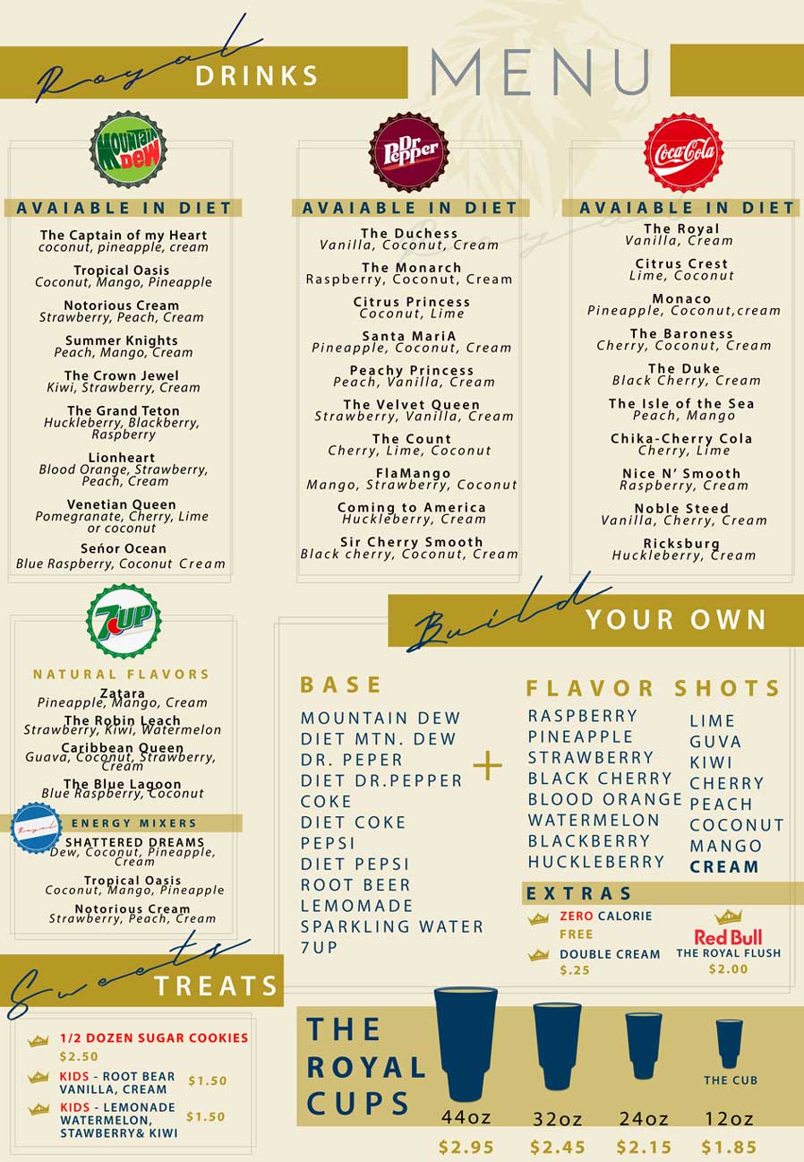 Royal Soda Custom Soda Drinks & Energy Mixers in Rexburg
