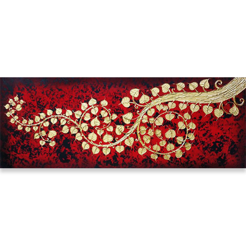 Famous Oriental Wall Art Bodhi Leaf Painting Royal Thai Art