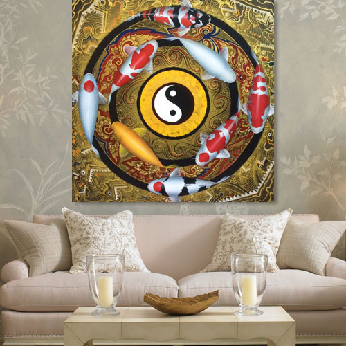 Koi Wall Art Yin Yang Asian Paintings for Sale Online l Royal Thai Art