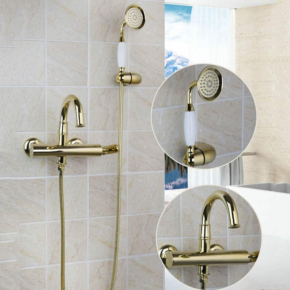 Simple Classic Gold Shower Set Royal Toiletry Global