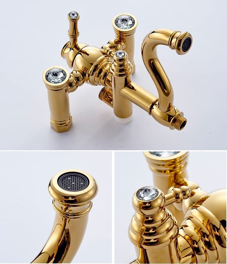 Retro Gold Bathroom Shower Set With Diamonds Royal Toiletry Global