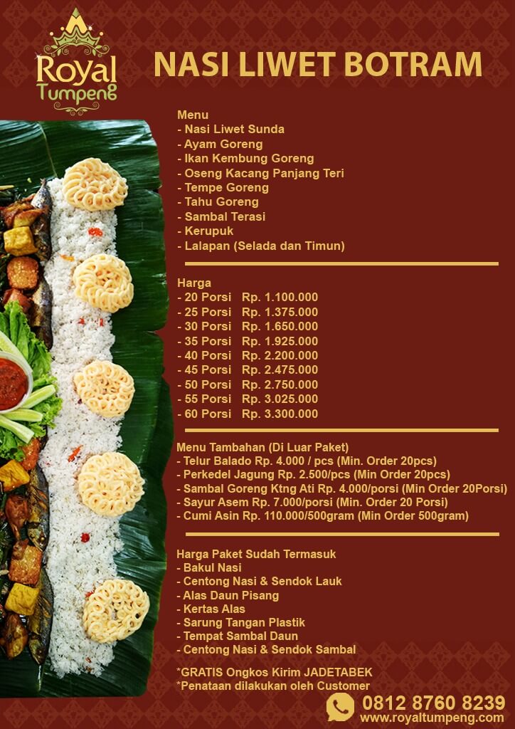 Harga Nasi Liwet Daun Pisang — Royal Tumpeng