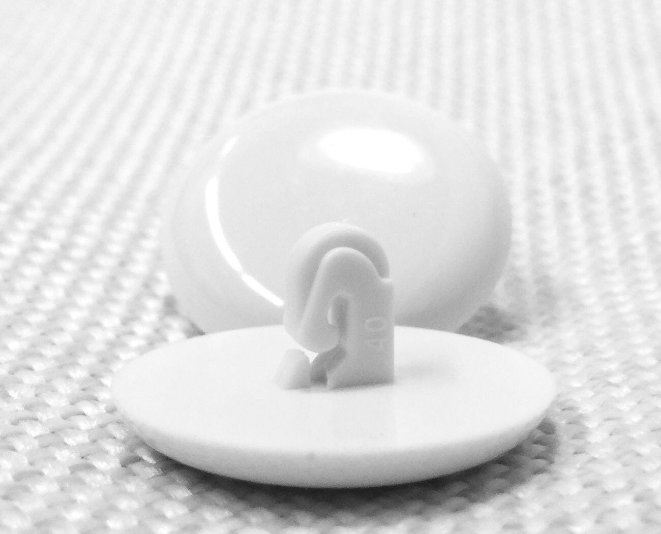 40 White Plastic Domed Buttons Royal Upholstery
