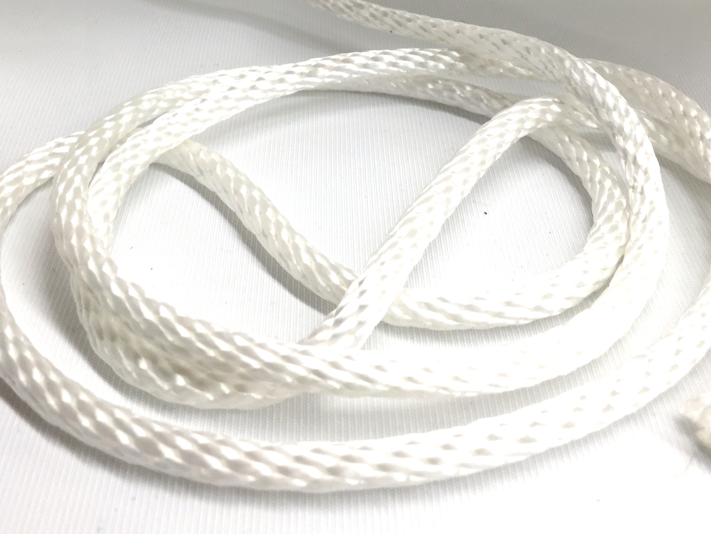 1/4" Nylon Solid Braid Rope White Royal Upholstery