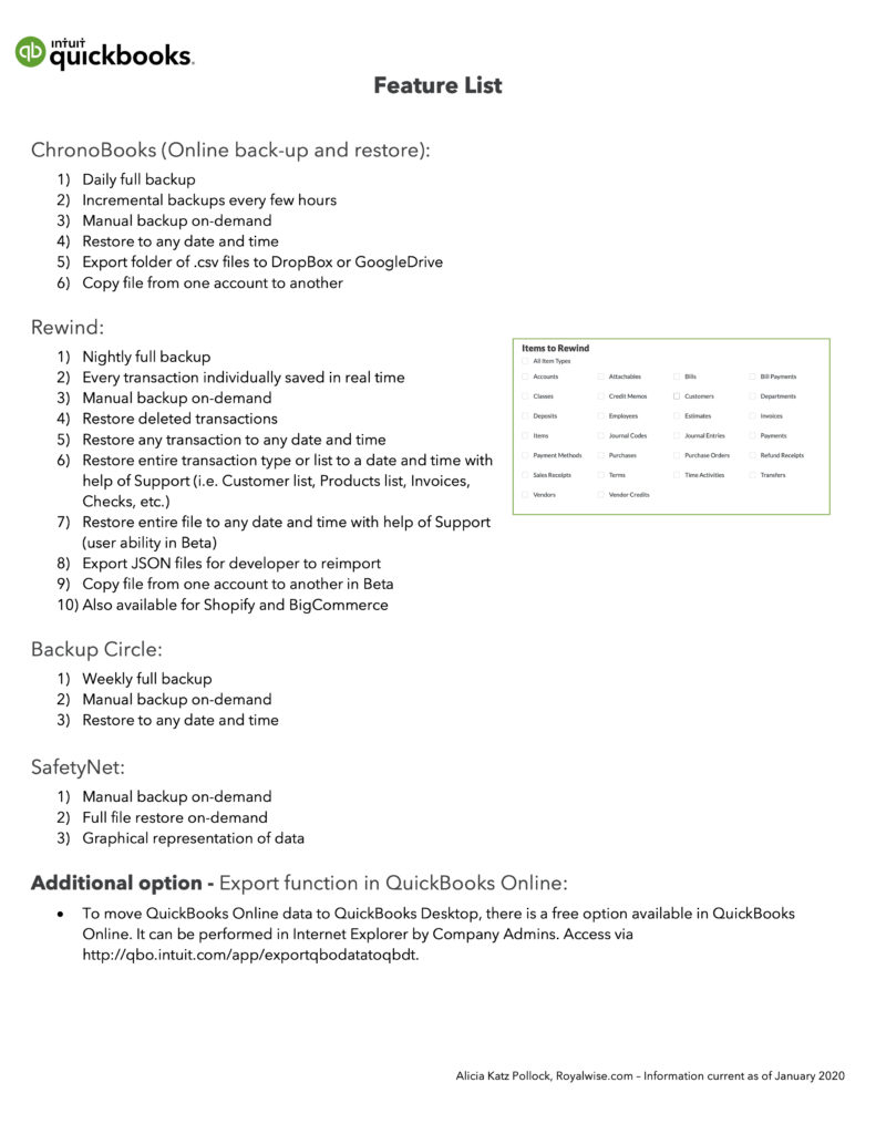 Understanding QuickBooks Online Backups Royalwise