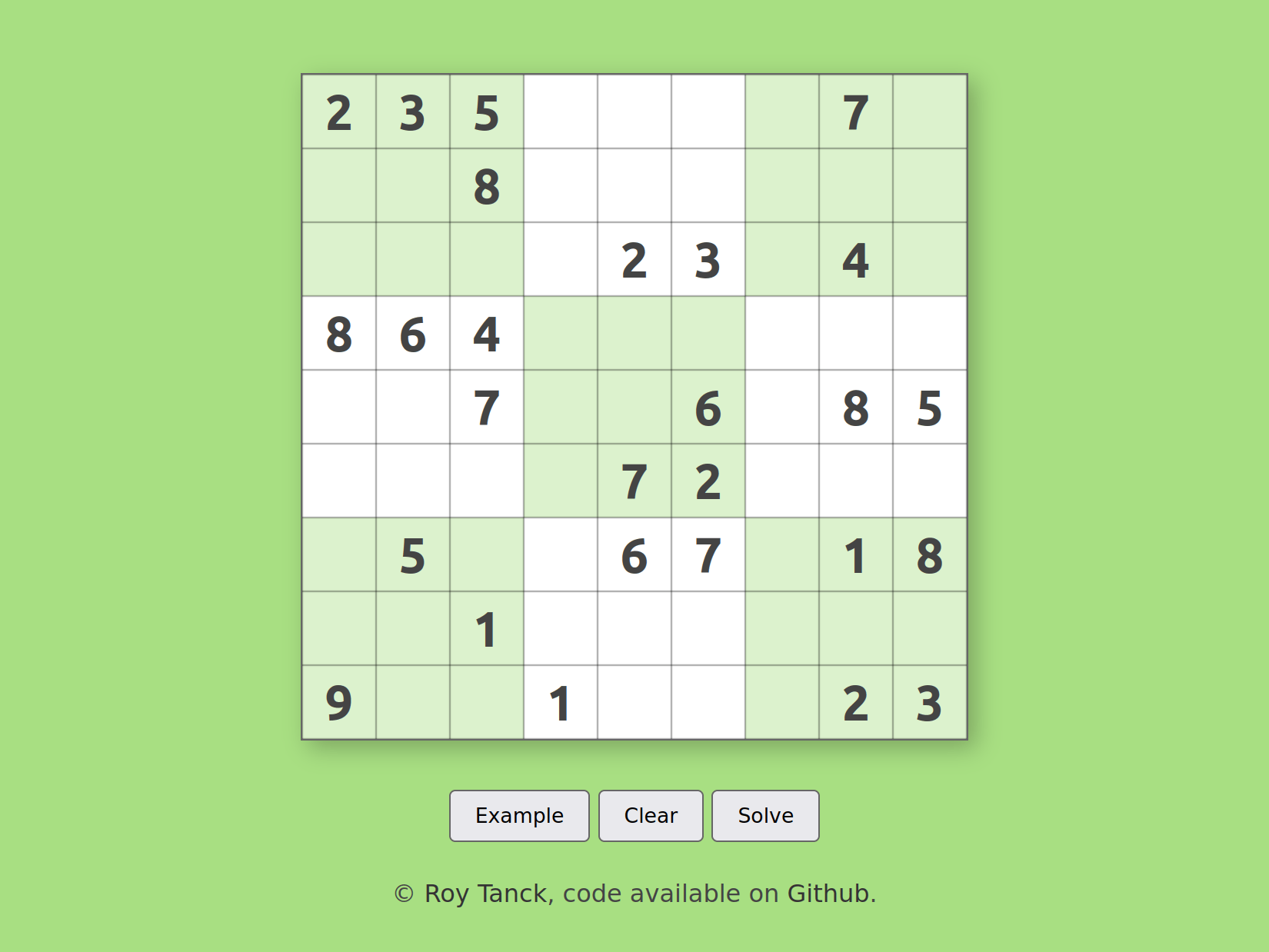 My attempt at writing a Sudoku solver Roy Tanck