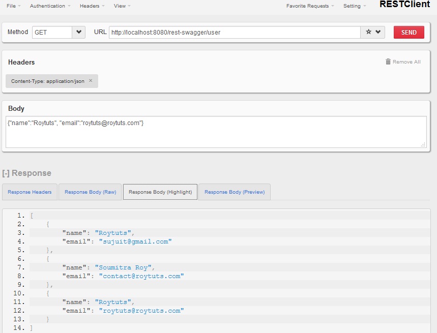 Swagger REST API Roy Tutorials