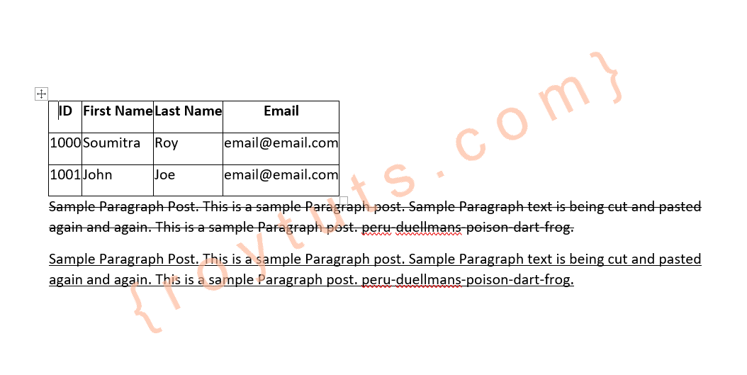 Create Table in Word document using Apache POI Roy Tutorials