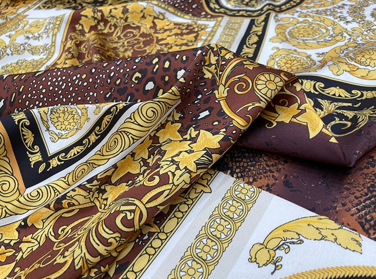 Silk Fabric With Baroque Design,beautiful Silk Fabric ⋆ Gucci Silk Twill