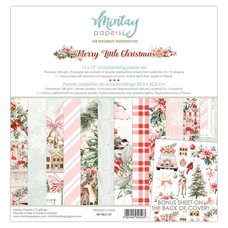 Mintay Papers Paper Set 12x12 Merry Little Christmas