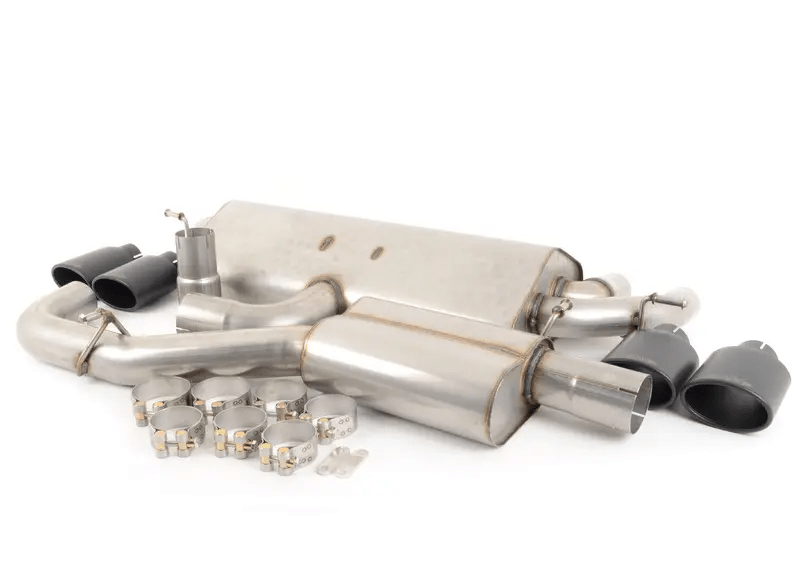 Milltek 3″ CatBack NonValved Exhaust System Resonated Quad Black