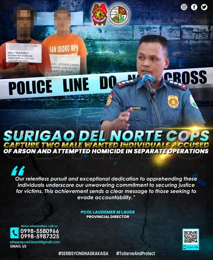 Surigao Duha ka wanted person sa kasong arson ug attempted homicide nadakpan Radio