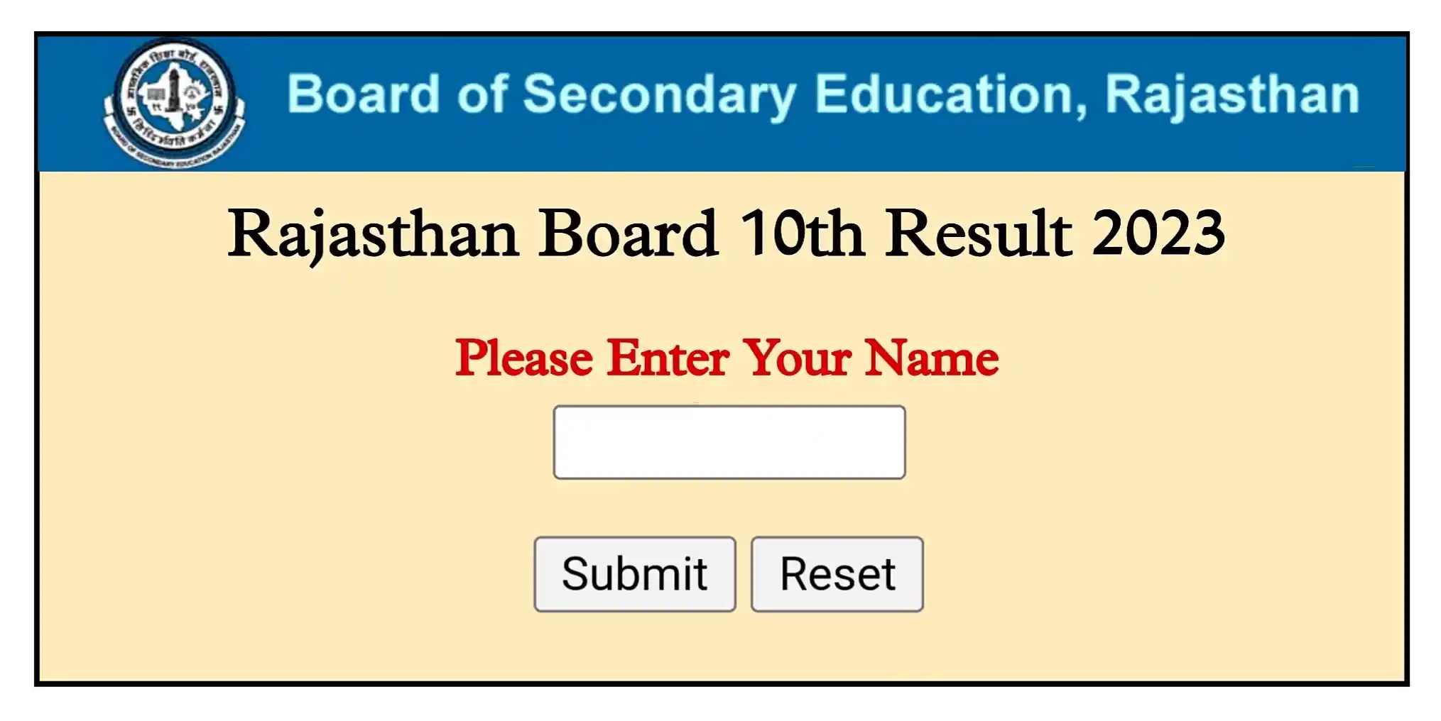 Rajasthan Board 10th Result 2023 Name Wise Check Link rajeduboard
