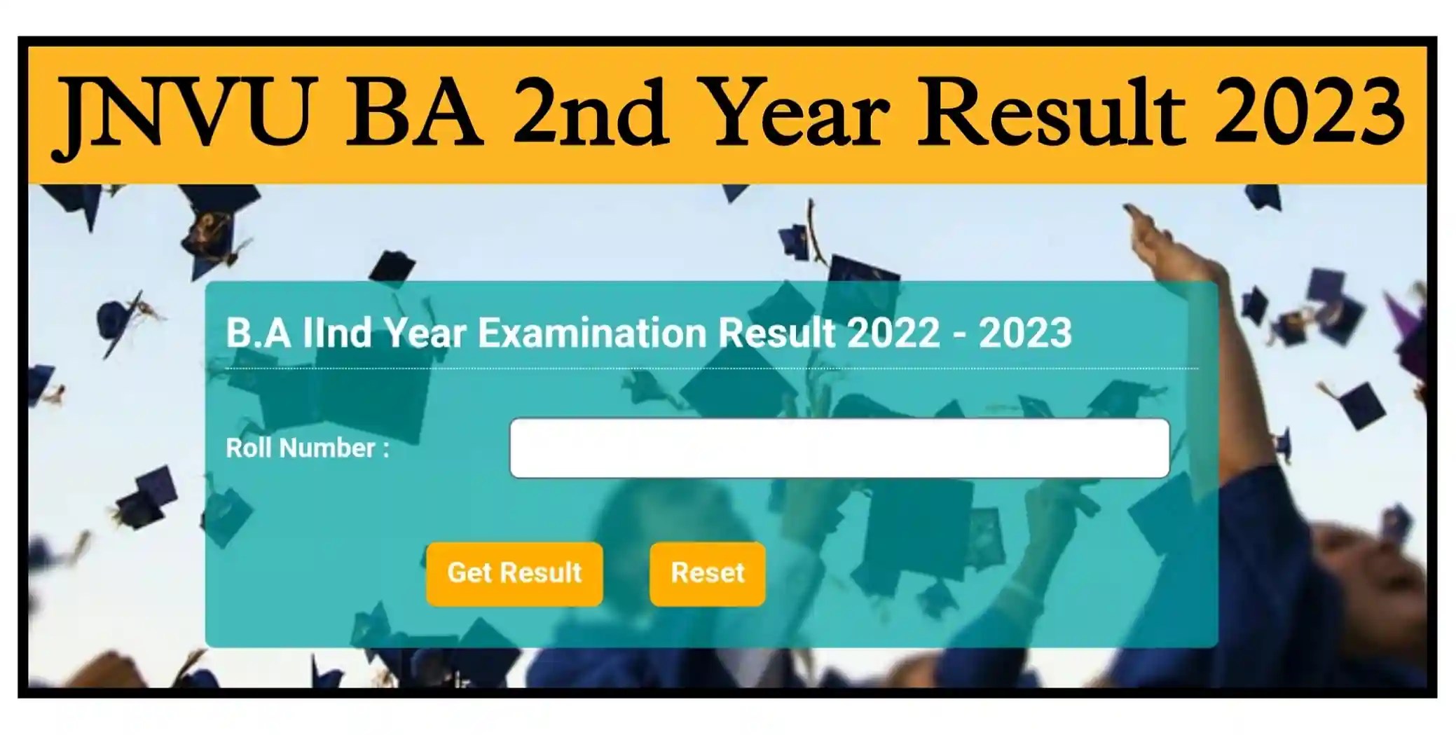 JNVU BA 2nd Year Result 2023 जेएनवीयू यूनिवर्सिटी बीए सेकंड ईयर का