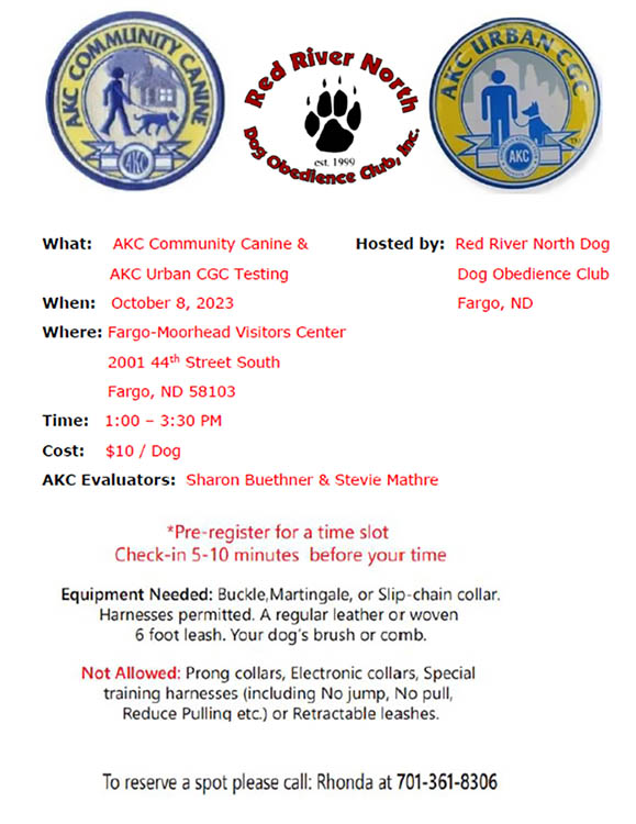  Red River North Dog Obedience Club