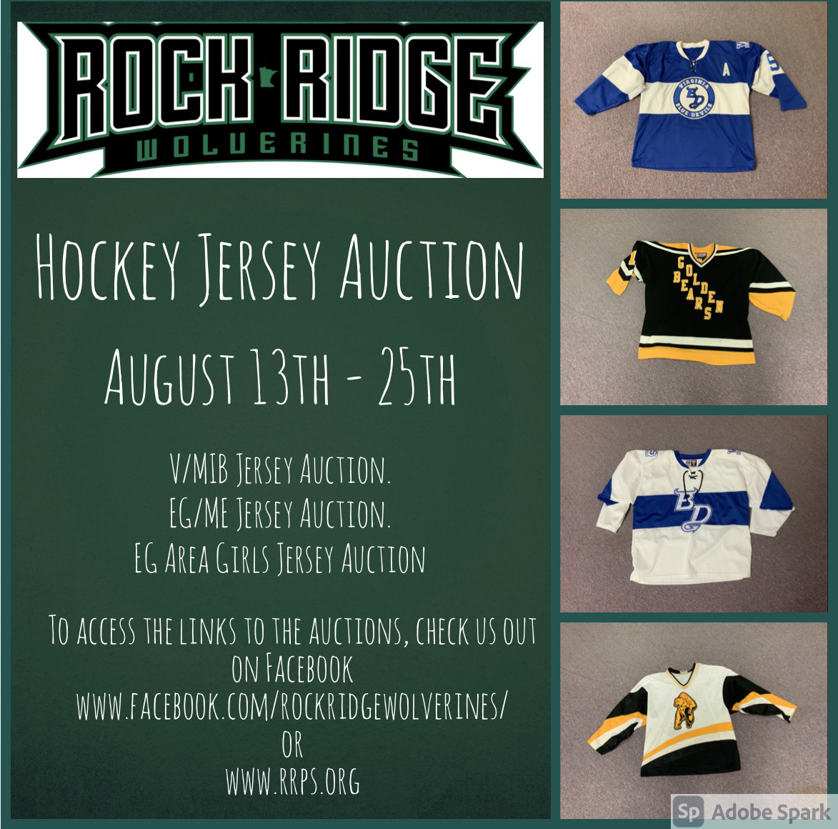 Hockey Jersey Auction Rock Ridge Public Schools