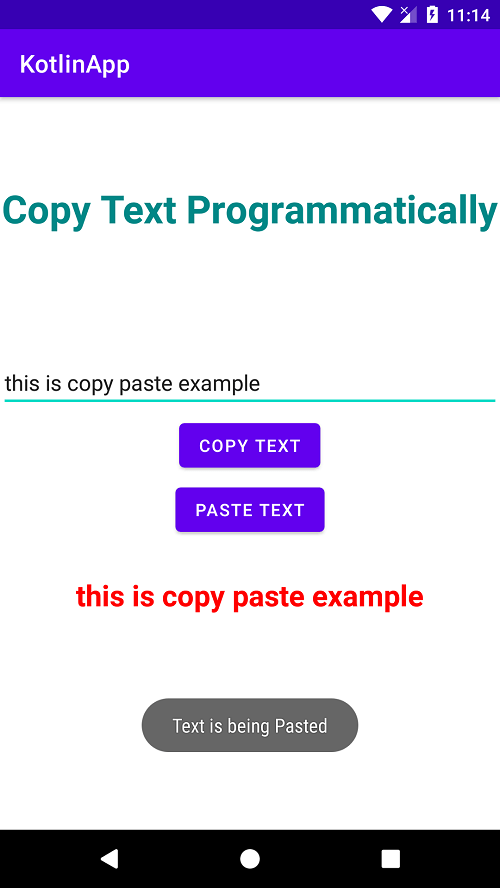 How do i copy text programmatically in Android using kotlin code?