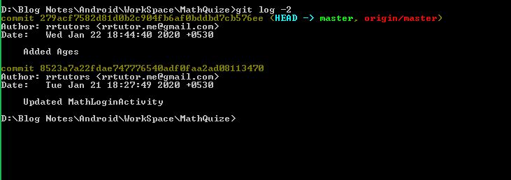 Git View Log/History RRTutors