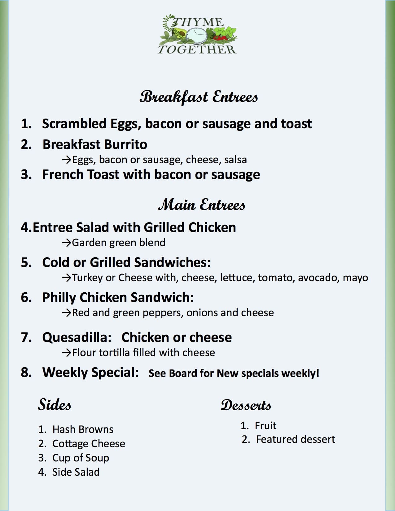 Brunch Menu Rancho Santa Fe Foundation