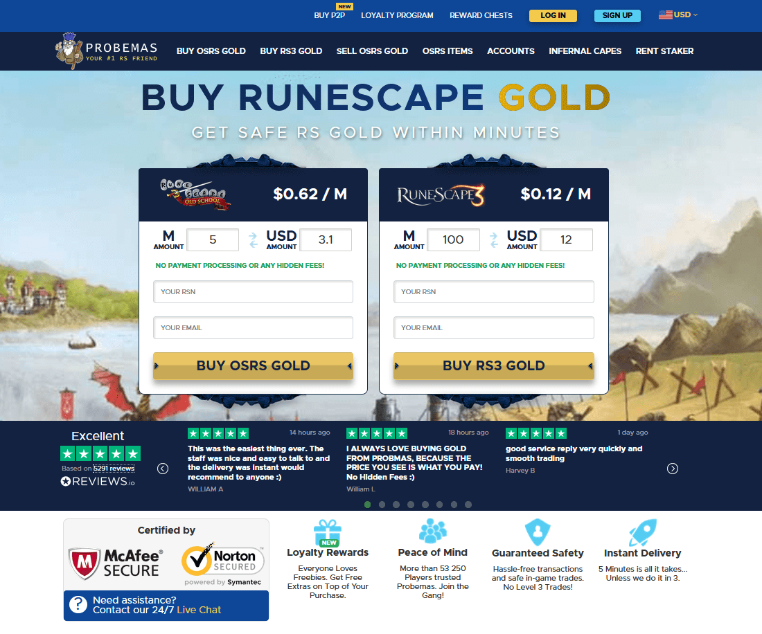 Probemas Review Best Place To Buy OSRS Gold In 2021 RuneScape Gold Sites