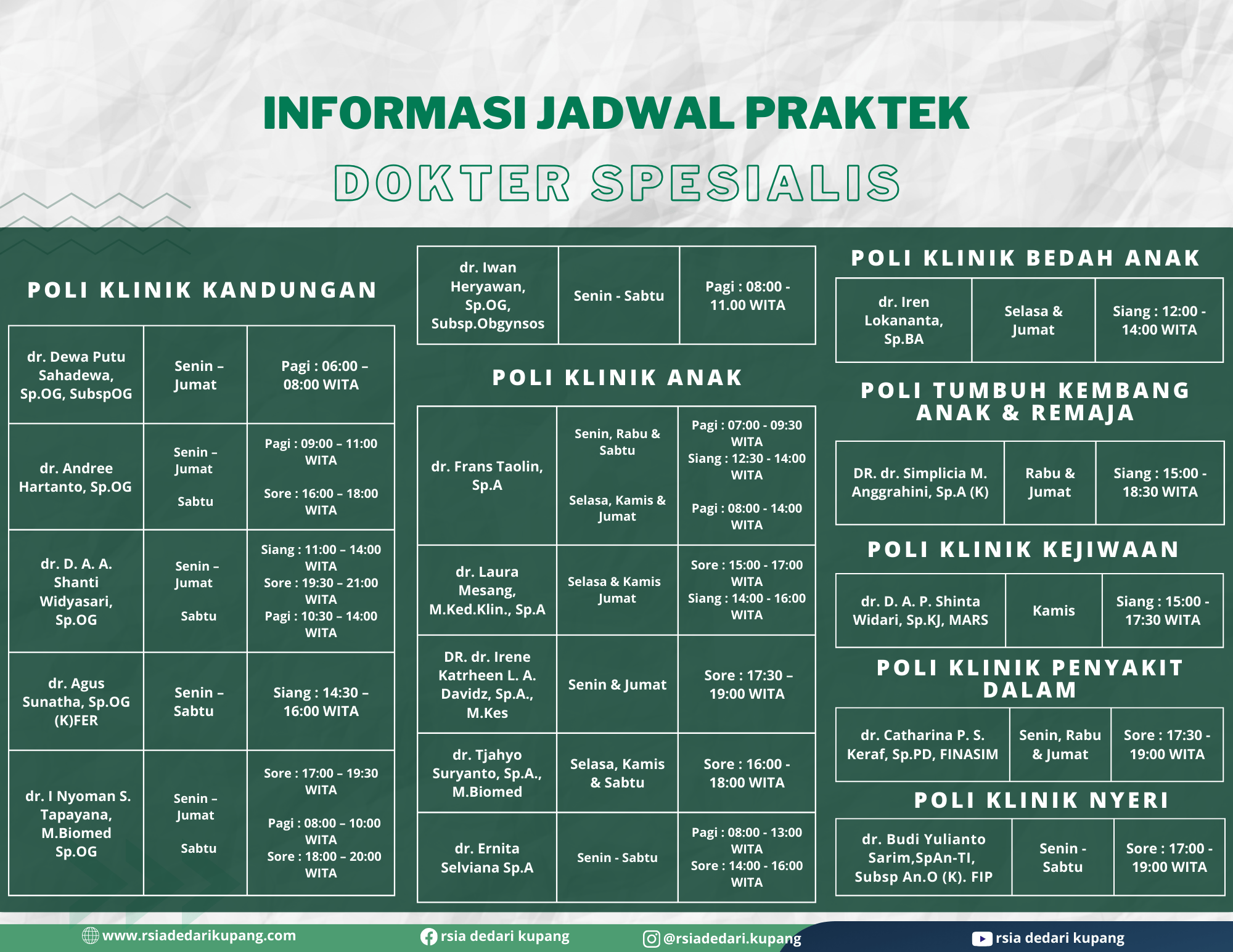 Jadwal Praktek Dokter
