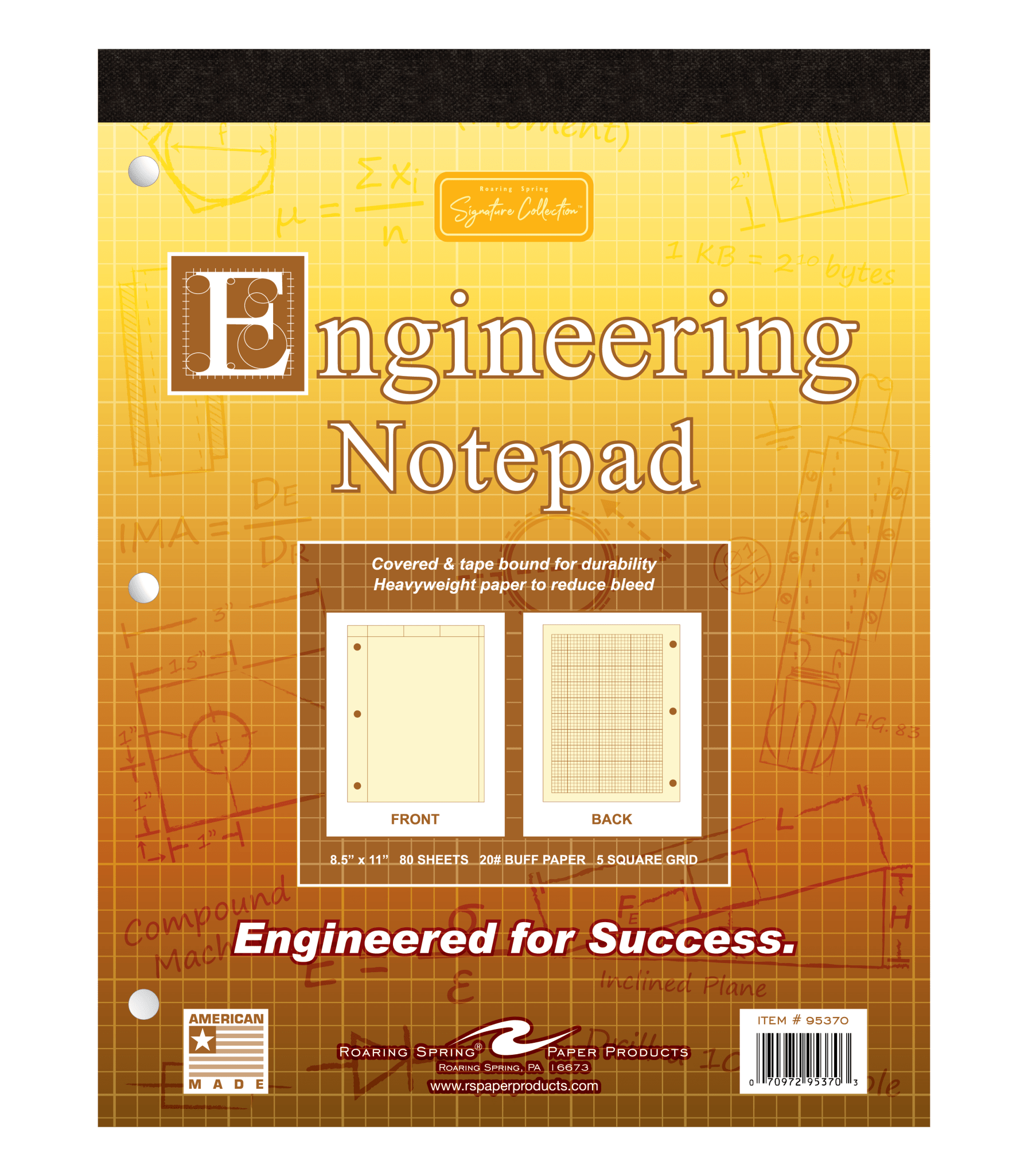 Covered Engineering Pad 8.5" x 11" Engineering Products Roaring