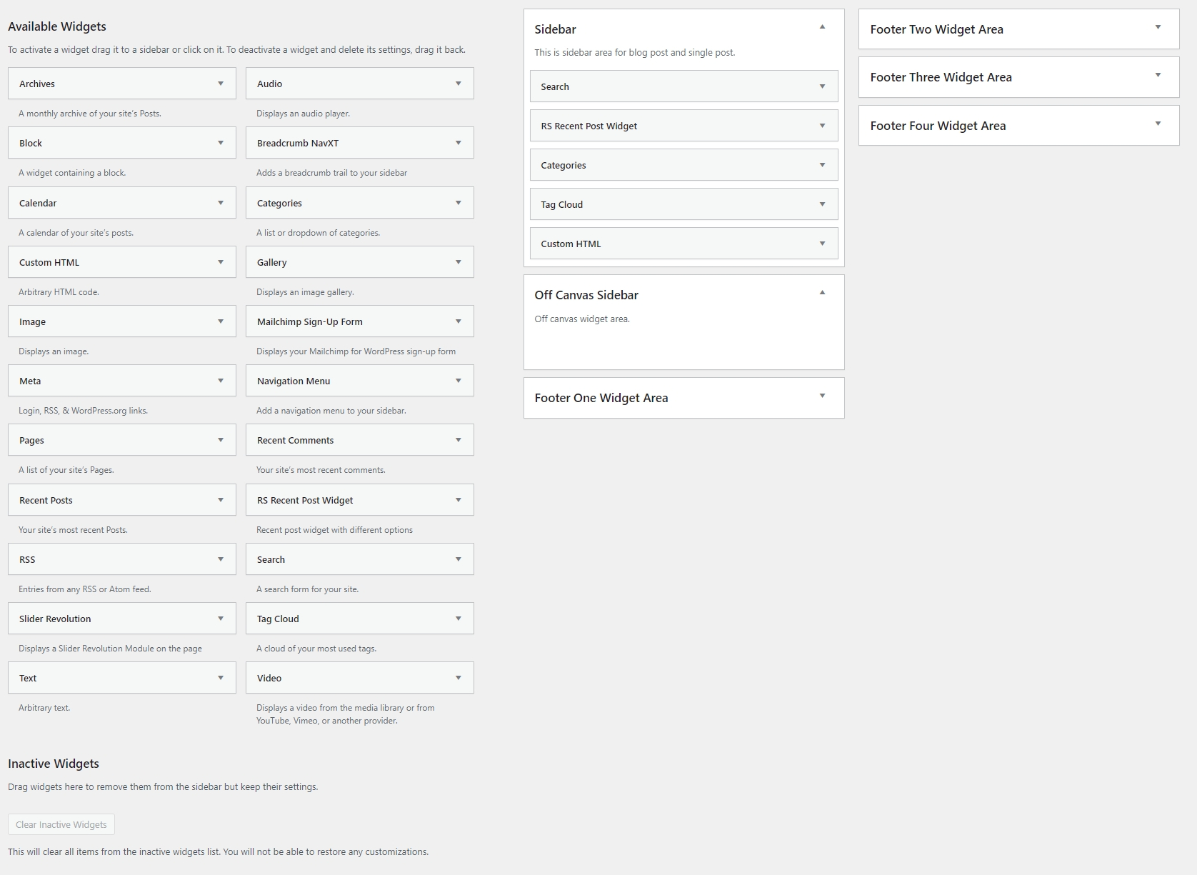 Widget Settings RSTheme
