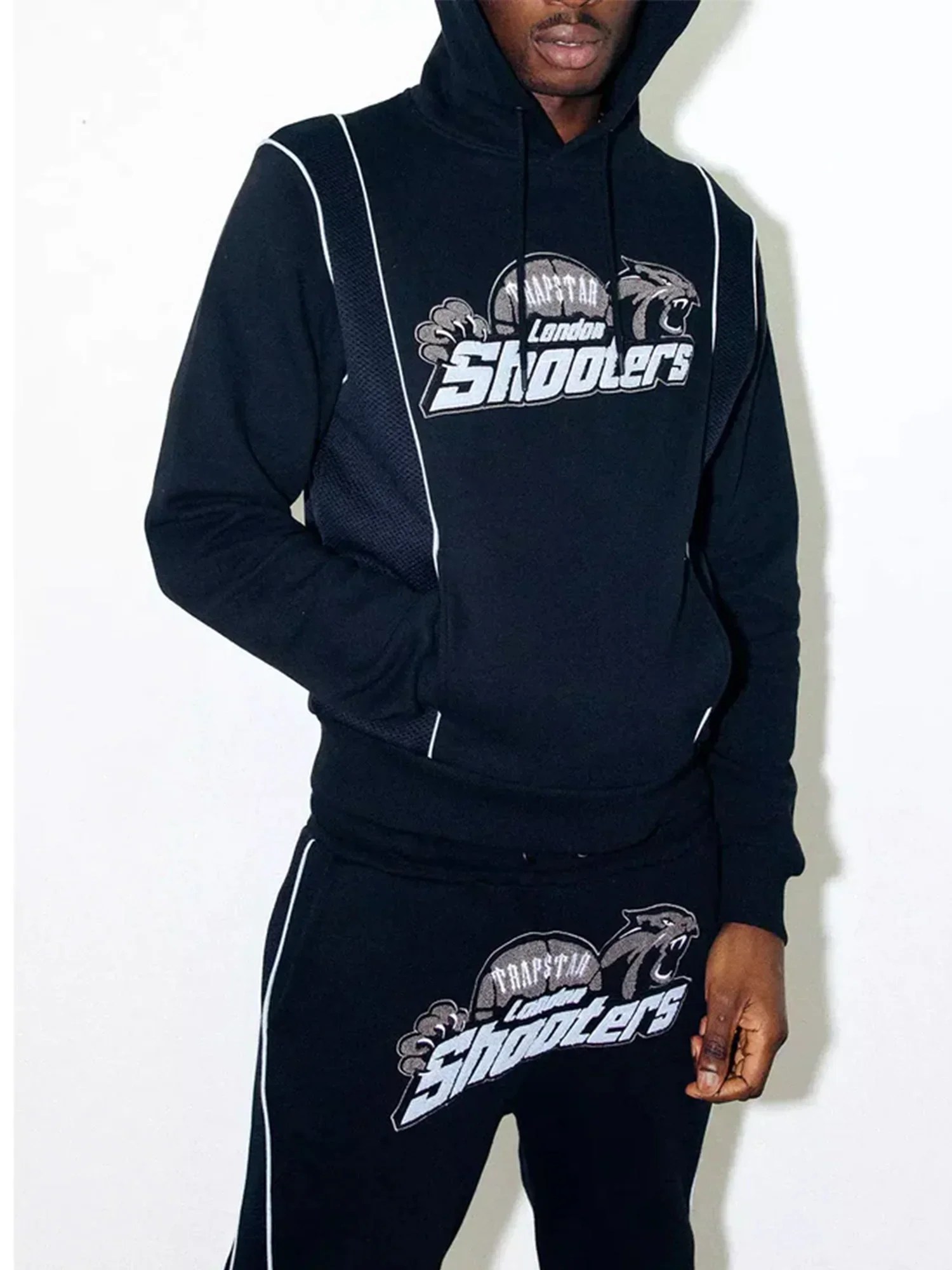 Trapstar Technical Shooters Tracksuit Black/Blue RSThePlug
