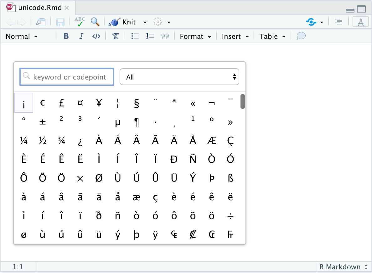 Visual R Markdown Content Editing