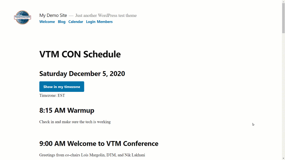 Making Timezone Conversions Easily Accessible for Online Events