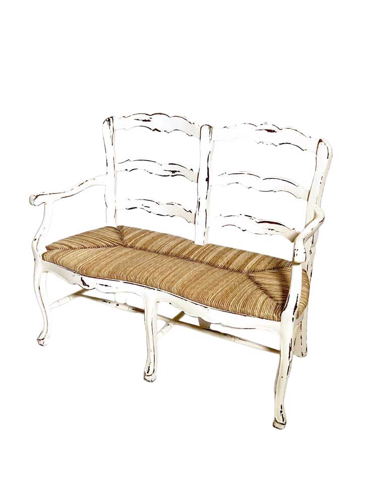 Farmhouse Loveseat RSVP Party Rentals Benches & Ottomans