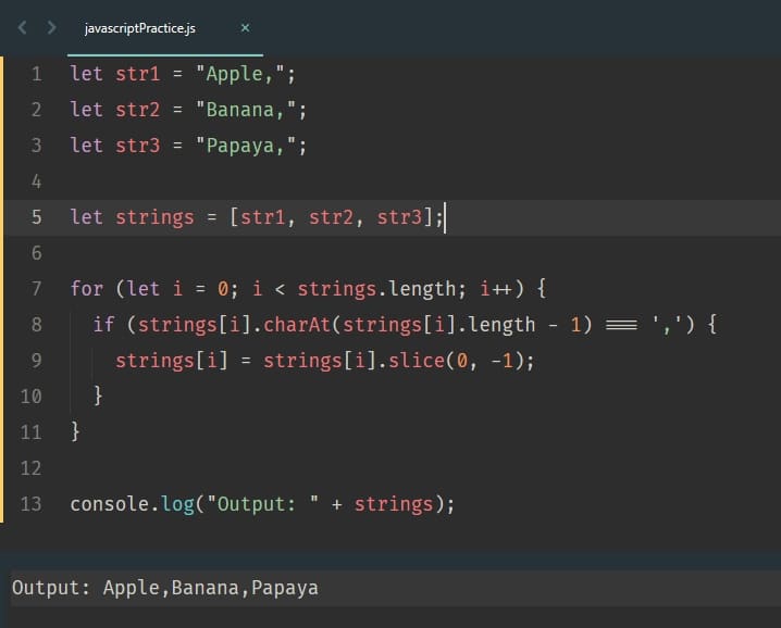 How to Remove the Last Comma from a String in JavaScript