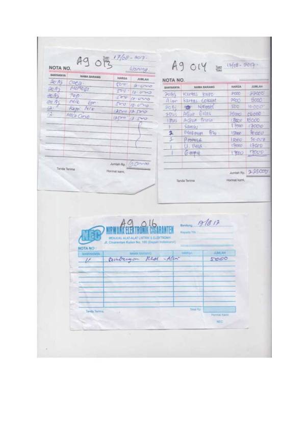 Laporan Keuangan 17 Agustus 2017 HUT RI Ke 72