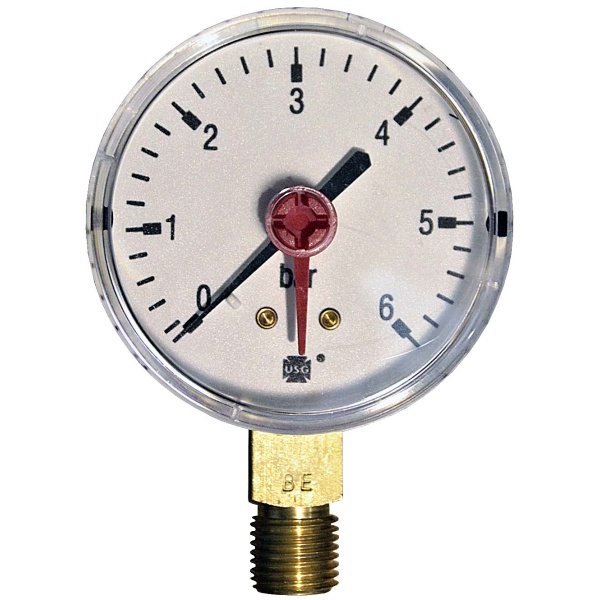 Pressure gauge 6 bar d=63mm Ready to Burn