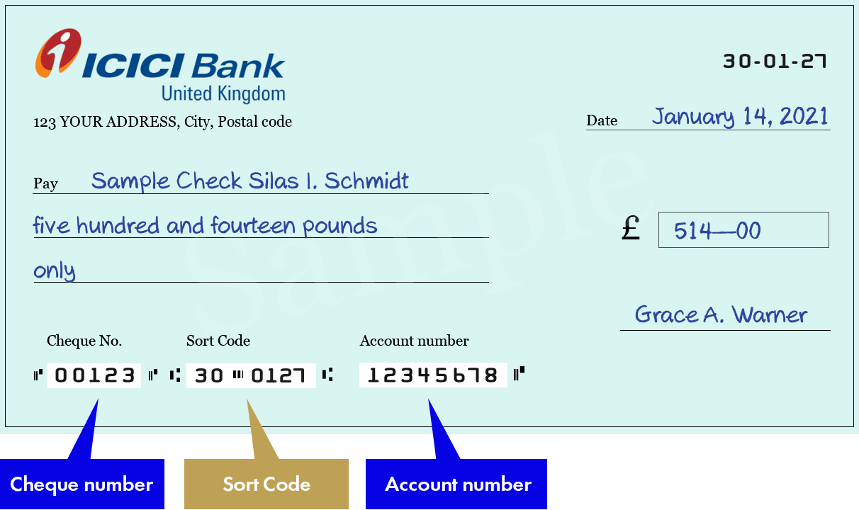 Sort Code 300127 of Icici Bank UK plc in London