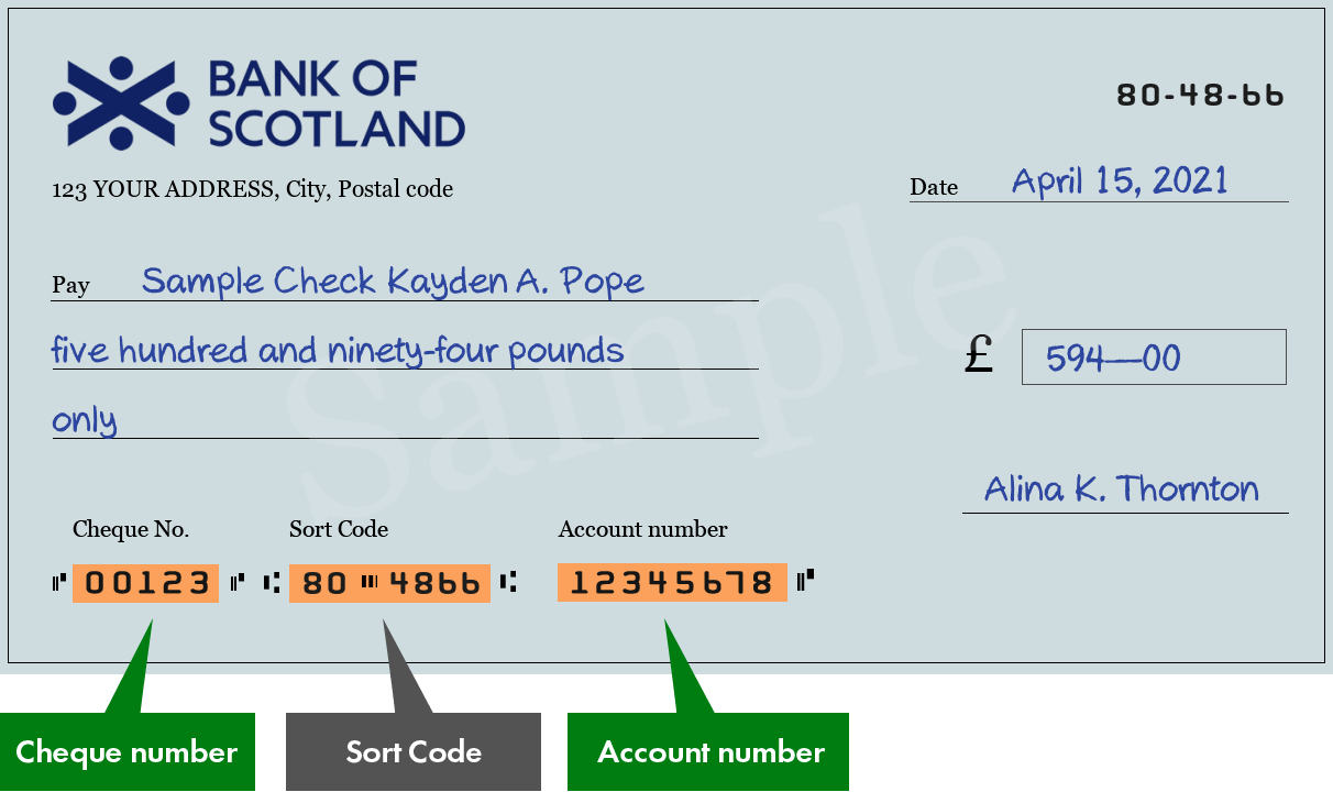 Sort Code 804866 of Bank of Scotland plc in Tain