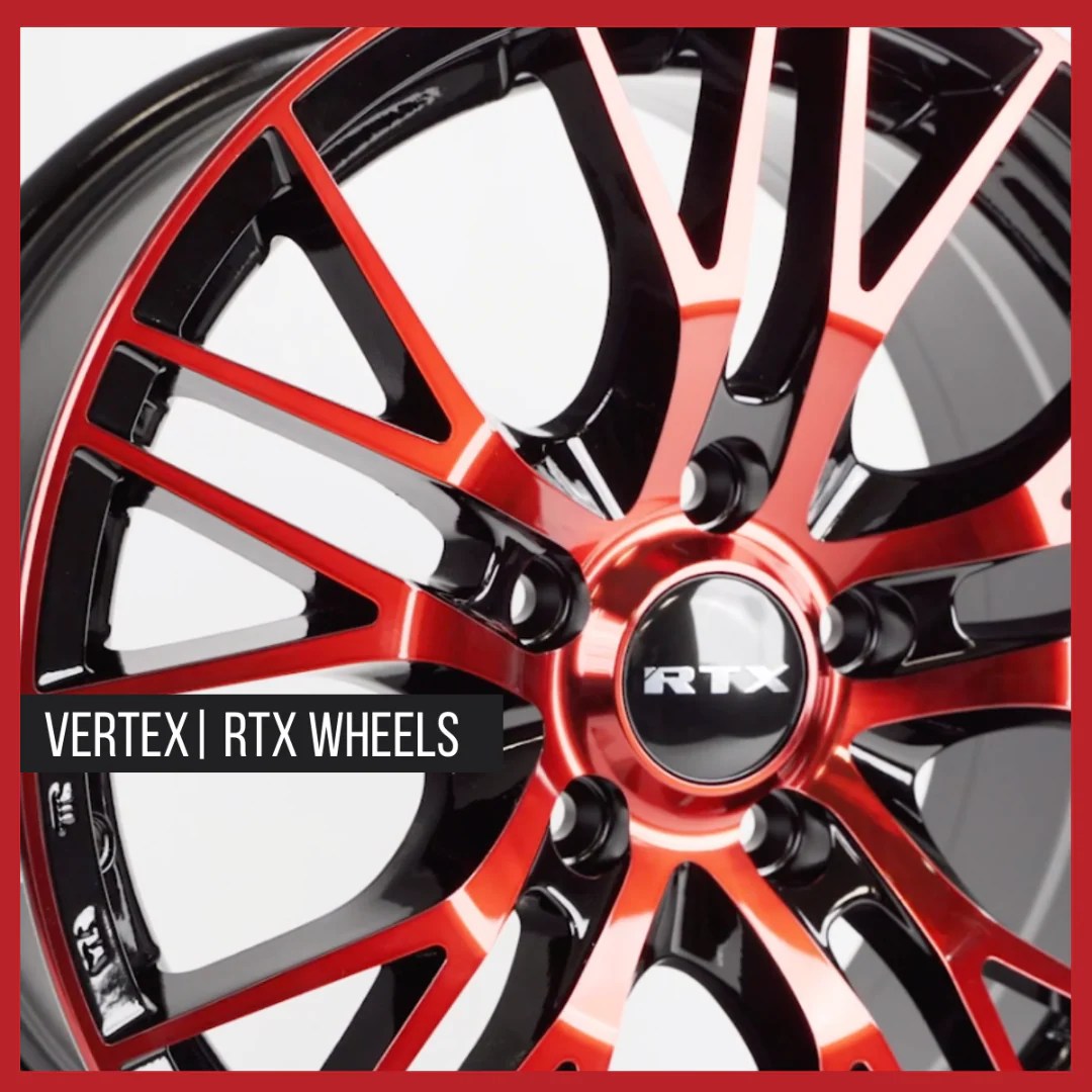 Vertex Black Machined Red RTX Wheels RTXWHEELS