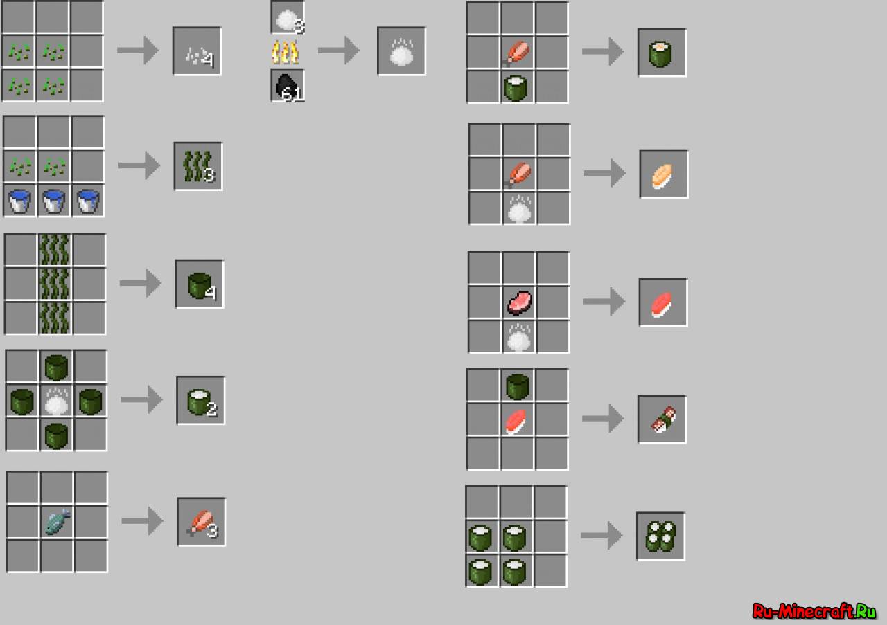 [1.4.6] Sushi craft Японская еда уже в minecraft o_O » Скачать моды